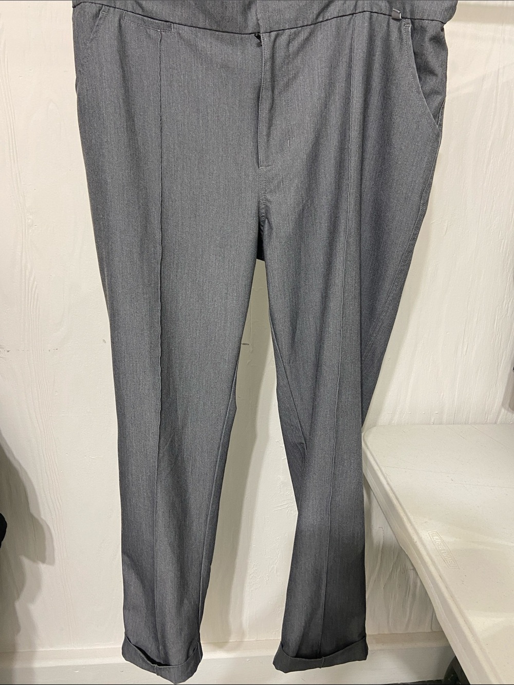 Figs Men's Light Gray Dress Pants - Tailored Straight Leg